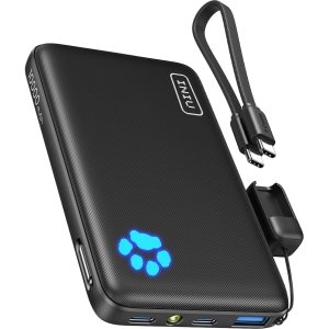 INIU - Portable Charger, Compact 10000mAh PD 22.5W Power Bank for iPhone, Samsung etc - Black