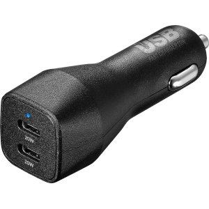 Insignia™ - 40W Dual USB-C Port Vehicle Charger - Black