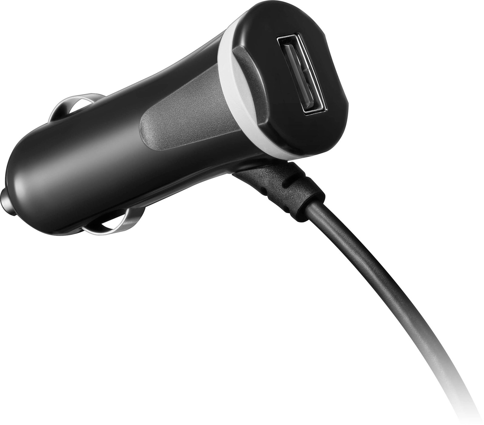 Insignia™ - 25W Lightning Vehicle Charger with 9ft coiled cable and additional USB Port for iPhone, iPad and More - Black - Image 2