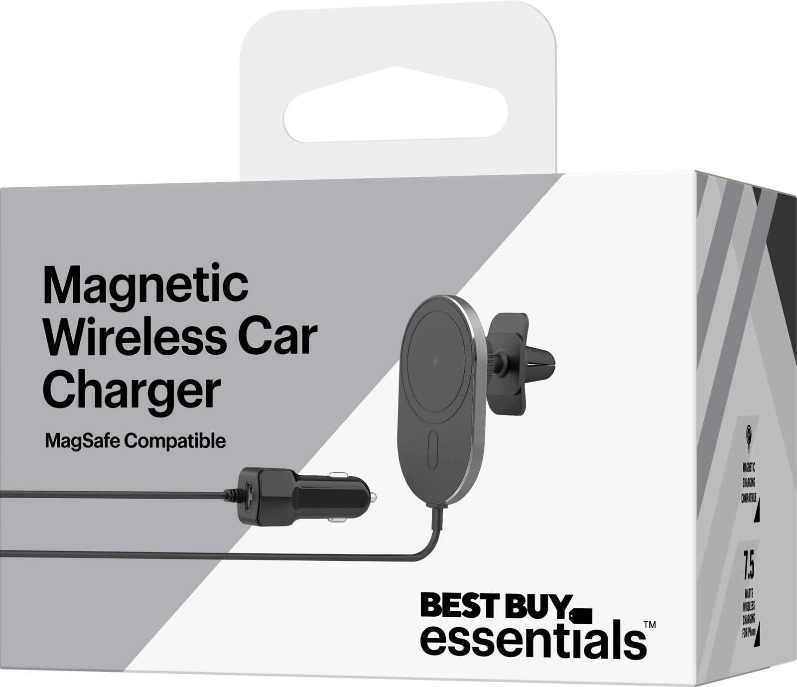 7.5W Magnetic Wireless Vehicle Charger for iPhone 15/14/13/12 series - Black - Image 2