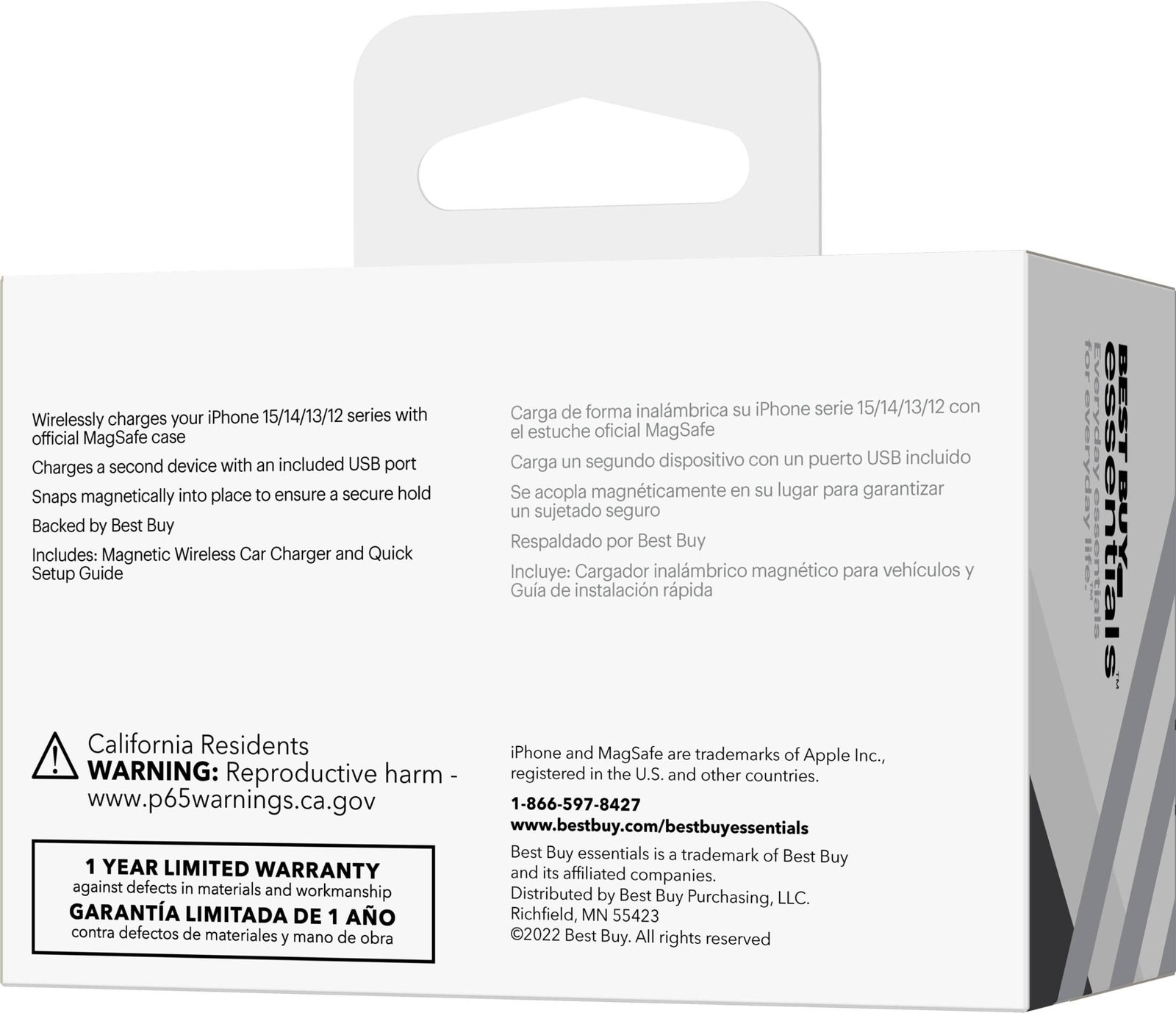 7.5W Magnetic Wireless Vehicle Charger for iPhone 15/14/13/12 series - Black - Image 3