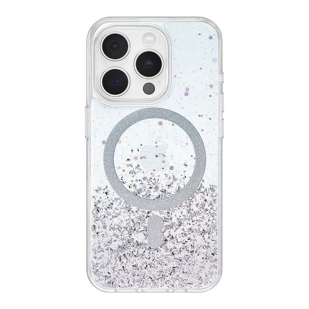 Insignia™ - Hard-Shell Case with MagSafe for iPhone 15 Pro - Glitter Gradient - Open Box - Excellent