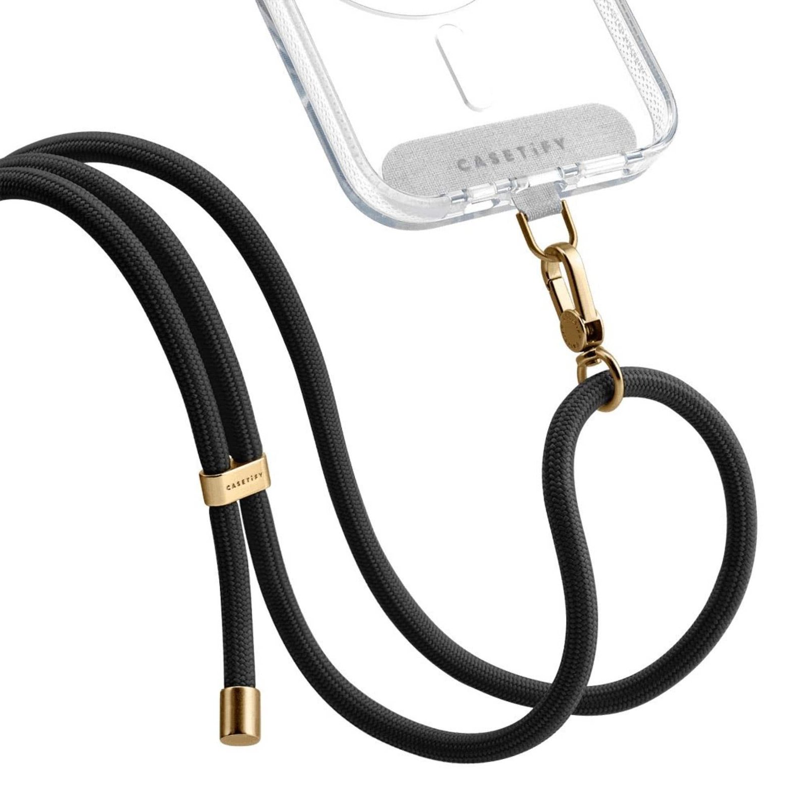CASETiFY - Rope Cross-body Phone Strap Compatible with Most Cell Phone Devices - Black/Gold - Open Box - Excellent