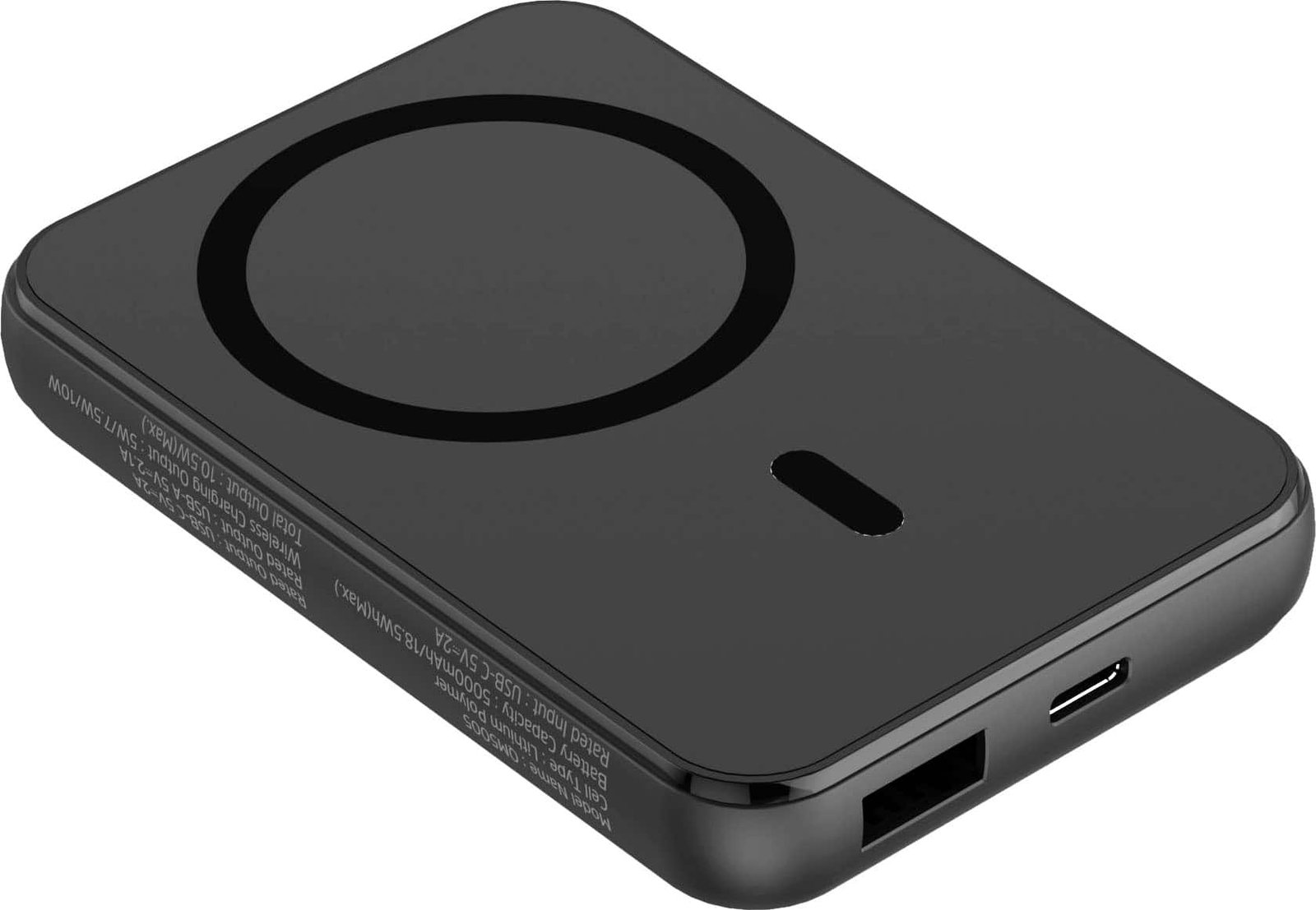 Energizer - Ultimate Lithium 5,000mAh 18W MagSafe Magnetic Wireless Power Bank/ Portable Battery Charger with 3 Ports & LED Display - Black - Image 2