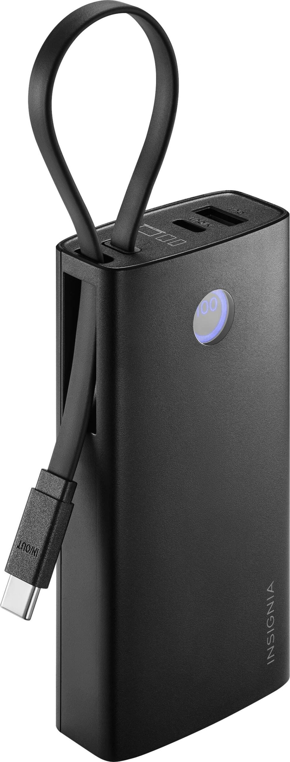 Insignia™ - 30W 10,000mAh Portable Charger for Most Smartphones, Tablets and other USB-C devices - Black - Image 2