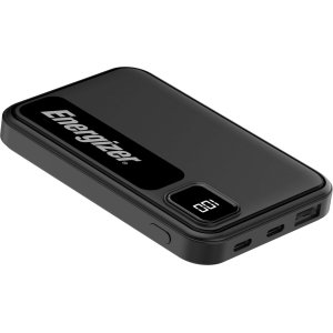 Energizer - MAX 5,000mAh 15W USB-C 3-Port Universal Portable Battery Charger/Power Bank w/ LCD screen for Smartphones & Accessories - Black