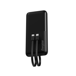 Energizer - 10,000mAh 2 built-in cables up to 22.5W fast charging power bank - Black
