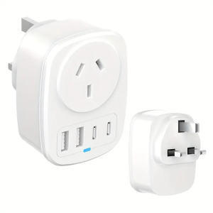 Travel Power Adapter with 2 USB Ports and 2 Type-C Ports,