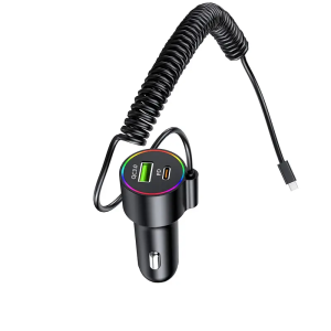 3-In-1 Car Charger with Ambient Light And High Power